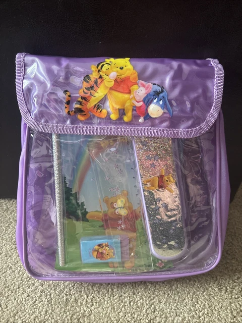 DISNEY WINNIE THE POOH Mini/clear Vinyl Backpack with School Supplies ...