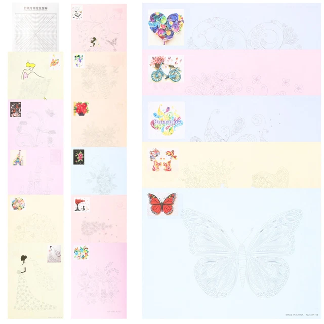 1 Set Papierquilling-Set, Sammelalbum-Dekorationsset, buntes Papier,