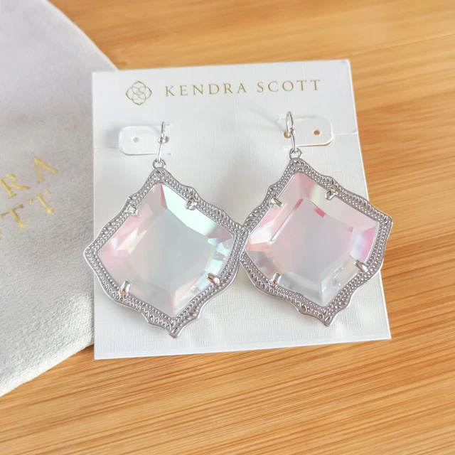Kendra Scott Dichroic Glass Kirsten Drop Earring in Silver