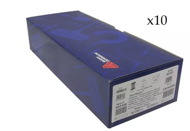 50,000 Avery Dennison 08960 1" Swiftach Tagging Gun Plastic Fasteners