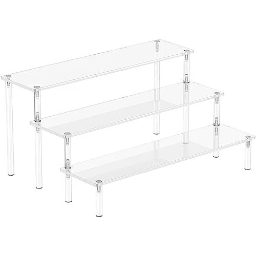 ACRYLIC DISPLAY RISERS 3 Tier Perfume Organizer Stand Clear Cupcake