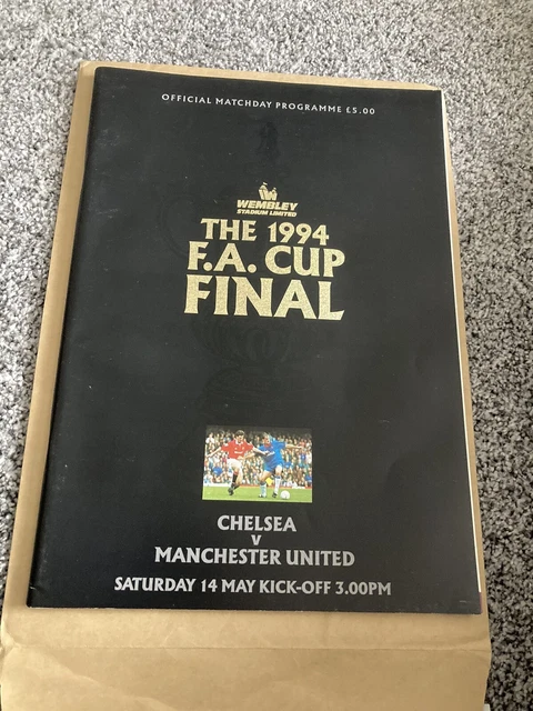 Chelsea V Man Utd 1994 Fa Cup Final Programme 10 00 Picclick Uk
