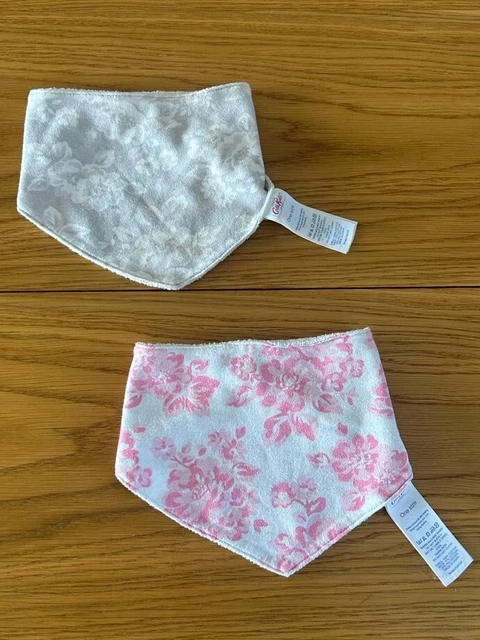 Baby Mädchen Cath Kidston Bandana Lätzchen Dribble Lätzchen rosa & grau Blumenmuster