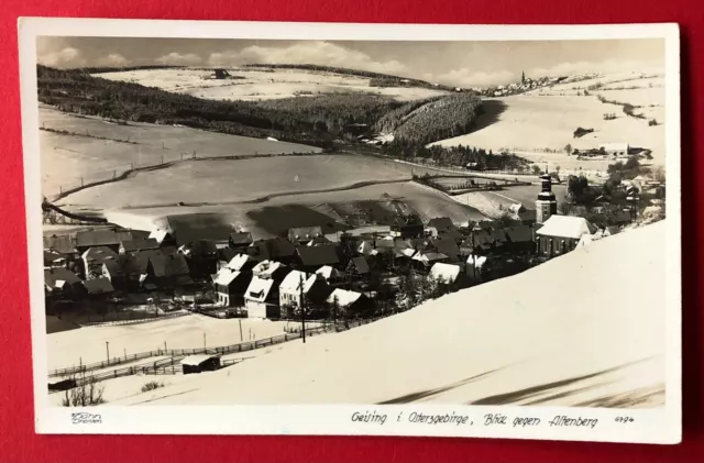 Walter Hahn Foto AK Nr. 6794 Geising im Erzgebirge Ortsansicht Winteran. ( 99148