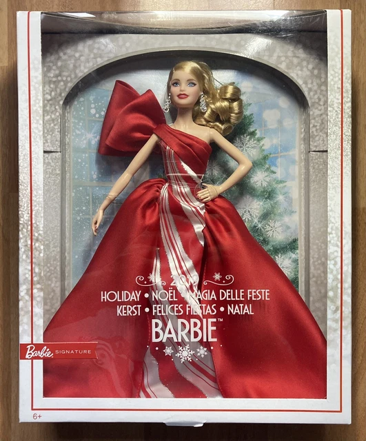 barbie 2019 HOLIDAY joyeux noel poupée blonde 2018 Mattel FXF01 NRFB boite  robe