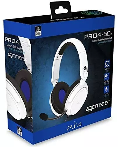 PS4 Gaming Chat Headset with Mic Officially Licensed PRO4-50s White for PS5