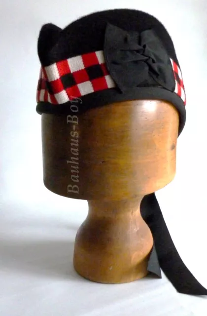 Kilt Glengarry Hat With Black, Red & White Diced Band All Sizes For Kiltwear New