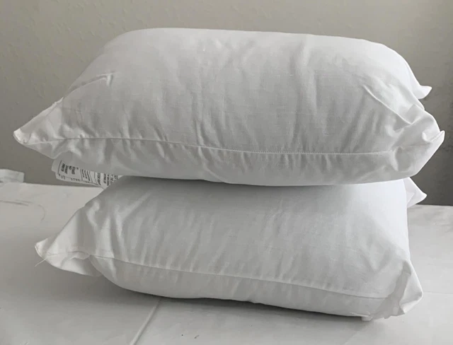 2 NEW Travel Pillow White Small Cuddle 9" x 15" x 4"