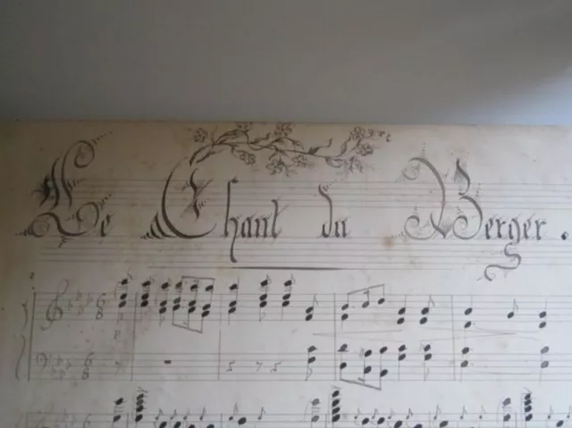 Rare Ancien Livre Partition Manuscrite Musique De Piano Paroles Pour Beaucoup
