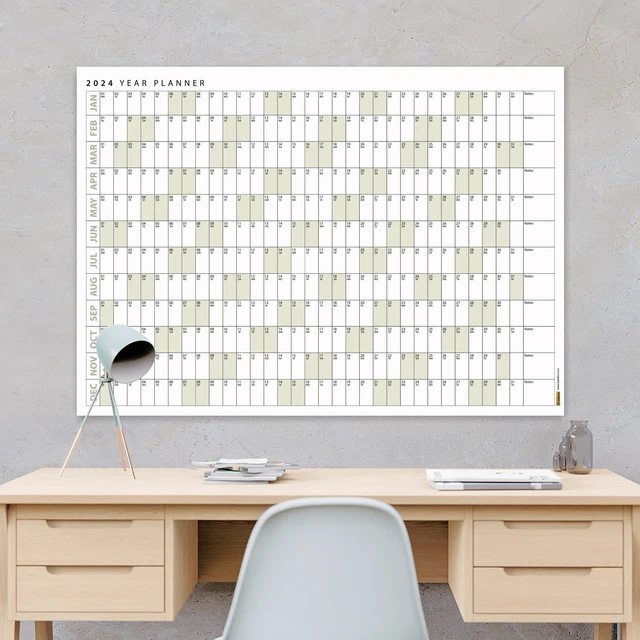 BOTANICAL GREEN 2024 Wall Calendar, 2024 Wall Planner, Year Planner