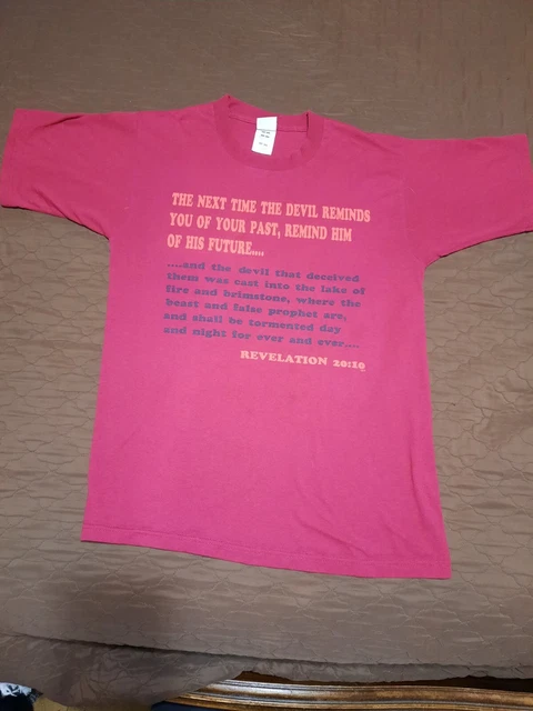 Vintage Christian t shirt bible verse. Revelation 20:10 M In Great Shape.
