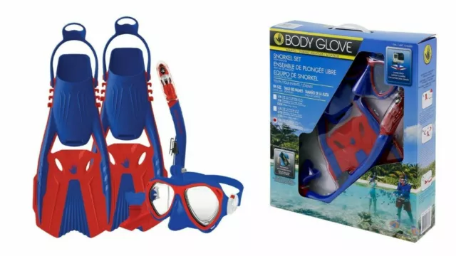 Body Glove Youth Snorkel Set Mesh Gear Bag Action Camera Ready GoPro Mount L/XL