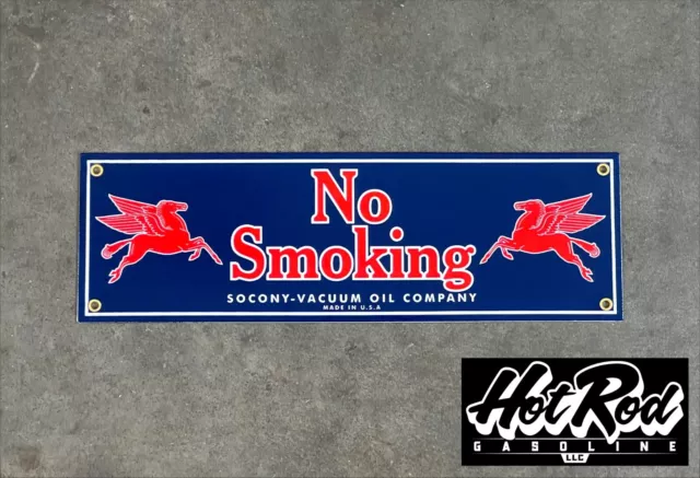 MOBIL No Smoking Porcelain Sign