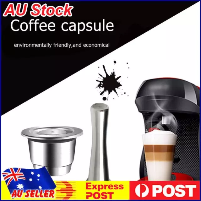 Nespresso Stainless Steel Coffee-Capsule Refillable Reusable-Pods Tamper Set AU