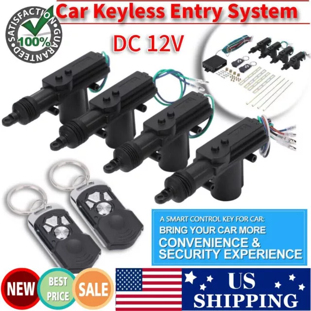 Central Locking Kit 2/4 Door Remote Control Keyless Lock Car Security Entry AU