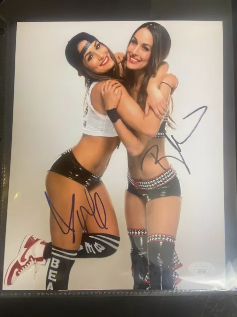 WWE The Bella Twins Brie & Nikki Signed 8x10 Photo JSA COA