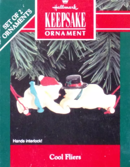 Hallmark Keepsake Ornament 'COOL FLYERS' Snowman & Snowgal Trapeze 1992