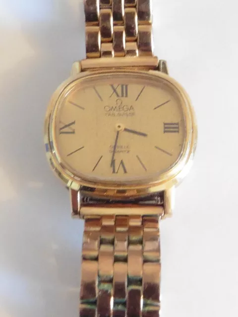 SWISS OMEGA DE VILLE GOLD PLATED QUARTZ LADIES WATCH Faulty PUSH BUTTON CROWN