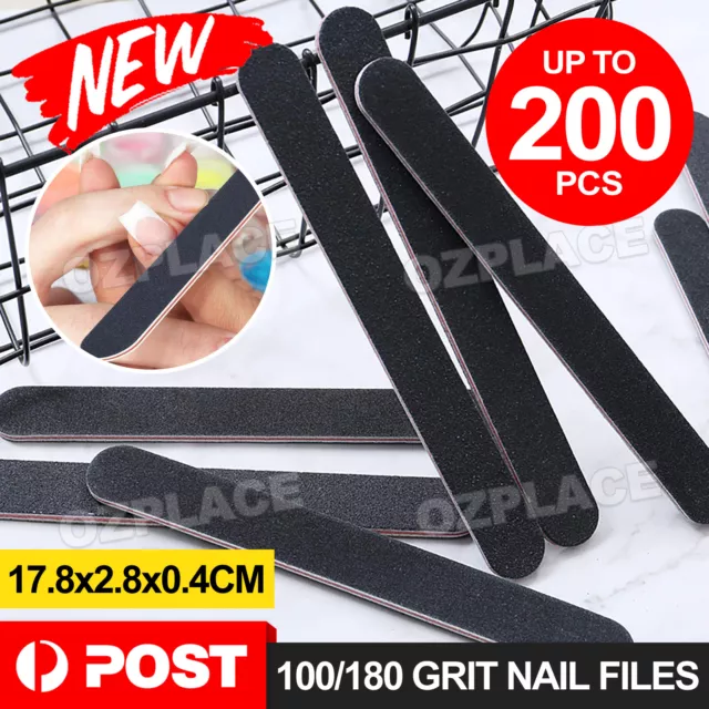 Nail Files Professional 100/180 Grit Nail File Art Pedicure Manicure Pedicure AU