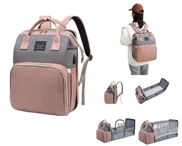 Mommy Travel Backpack Baby Essiantials Diaper Bag Portable Folding Infant Crib