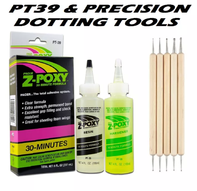 Rythmeur zap PT39 Z-Poxy 30 Minute Résine 227ml Paquet & 5 Précision Parsemant