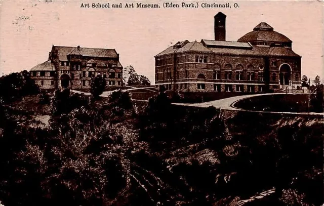 Postcard Art School and Art Museum Eden Park Cincinnati Ohio