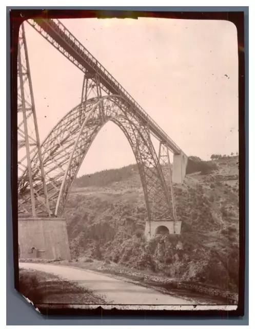 France, Viaduc de Garabit Vintage silver print Tirage argentique  9x12  Ci