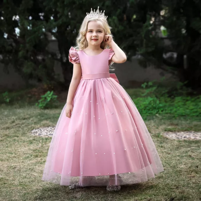 Flower Girls Full Ankle Length Dress Pageant Ball Gowns  Evening Formal Dress 3