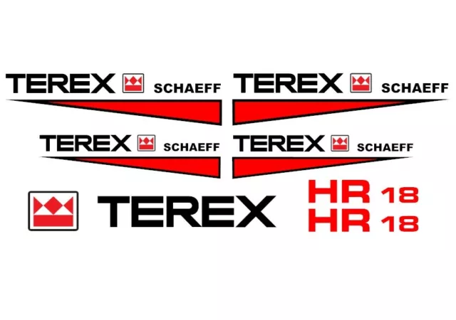 Terex HR18 Autocollants Stickers Digger Set