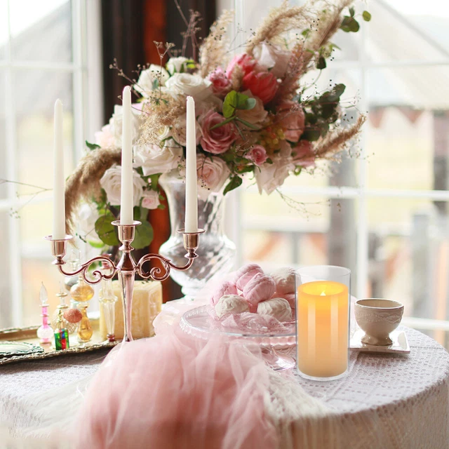 NOLITOY Lot De 4 Bougeoirs Cylindriques En Verre Transparent Sans Fond, Couvercle De Tube De Cheminée, Abat-jour à Extrémité Ouverte