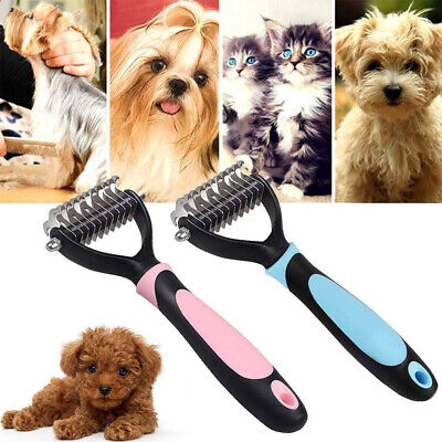 Pet Dog Cat Hair Fur Shedding Trimmer Grooming Dematting Rake Comb Brush Tool