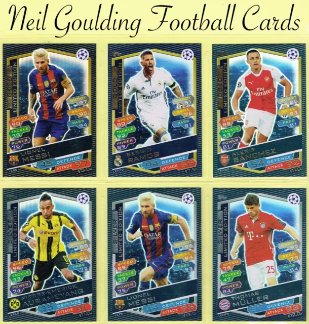 Topps Champions League MATCH ATTAX 2016-2017 ☆ LIMITED EDITION Football Cards