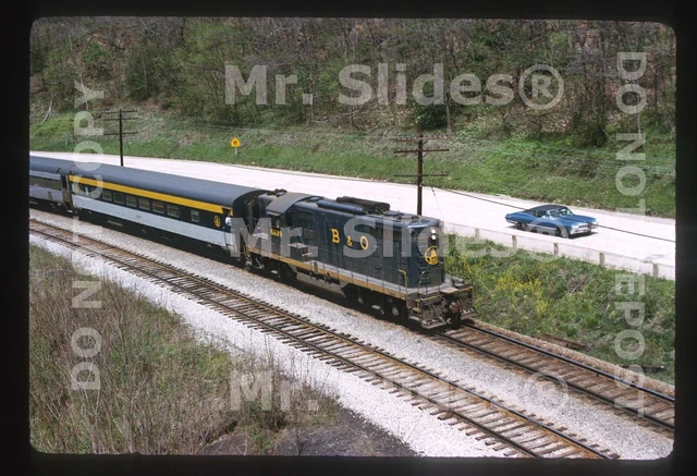 Original Slide B&O Baltimore & Ohio Torpedo Tube GP7 6699  Psgr Action In 1973