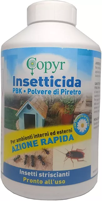 Copyr - P.B.K. POLVERE DI PIRETRO - Insetticida pronto all'uso- flacone da 250gr