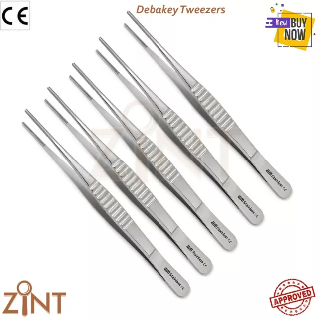 Debakey Surgical Forceps Atraumatic Tweezers Vascular Tissue Clamp Dental Lab CE