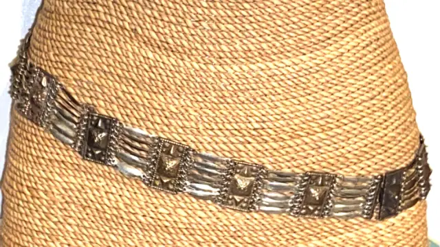 Native American Mexico Sterling Silver Belt & or 5 Bracelets  38 1/2" Vintage