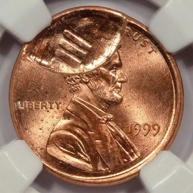 1999 NGC MS63RD Brockage By Off Center Lincoln Cent Mint Error Very Rare 1999 NGC MS63RD Brockage By Off Center Lincoln Cent Mint Error Very Rare