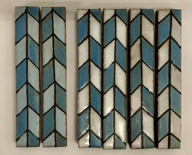Set=6  Vintage Mosaic Tile Co. Borders Teal/Cream