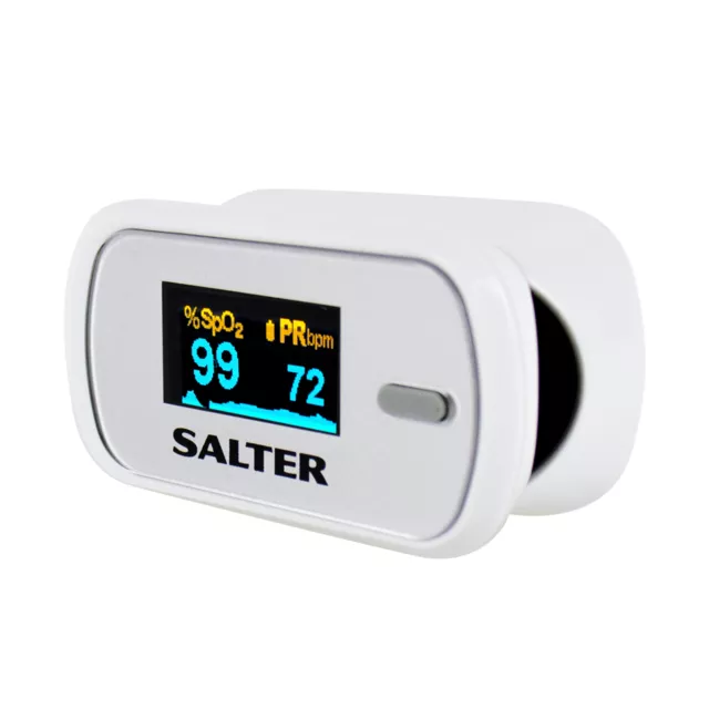 Salter OxyWatch Fingertip Pulse Oximeter Blood Oxygen Heartbeat Monitor Portable