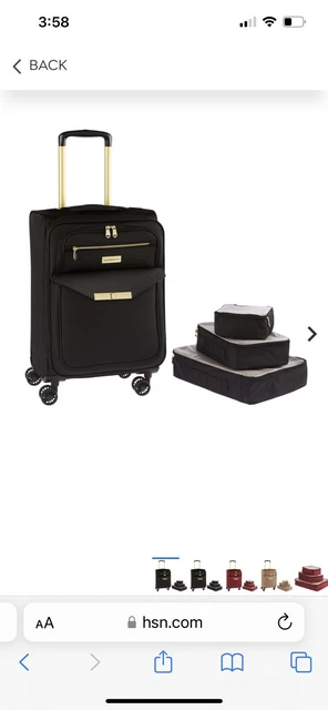 Samantha Brown 4 Piece Luggage Set- 22" Spinner & 3 Packing Cubes-Black-NWT 2