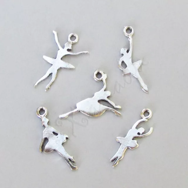 Dancing Ballerina Antiqued Silver Plated Charms Mix CM7369 - 10, 20 Or 50PCs