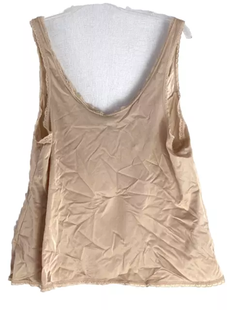 Vanity Fair Size 38 Cami Slip Top Nude V Neck Sleeveless Classic Lingerie 2