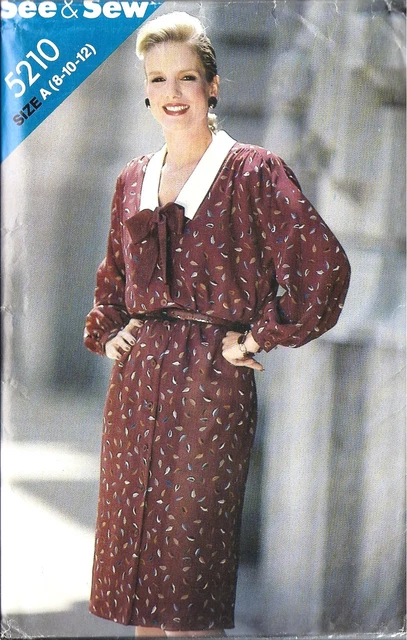 5210 Vintage Butterick Sewing Pattern Misses Loose Fitting Dress See & Sew OOP