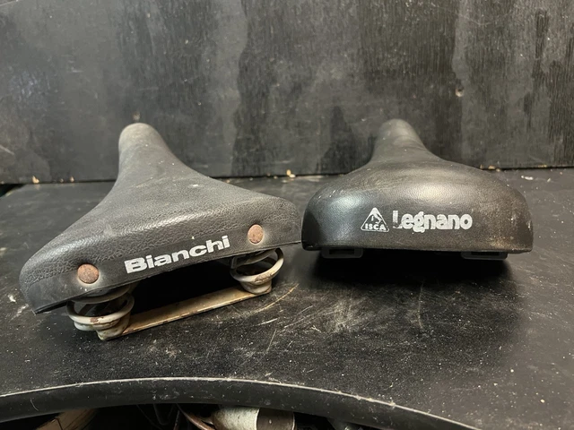 Sella LEPPER, in cuoio nero, per bici d'epoca/vintage. (Bianchi