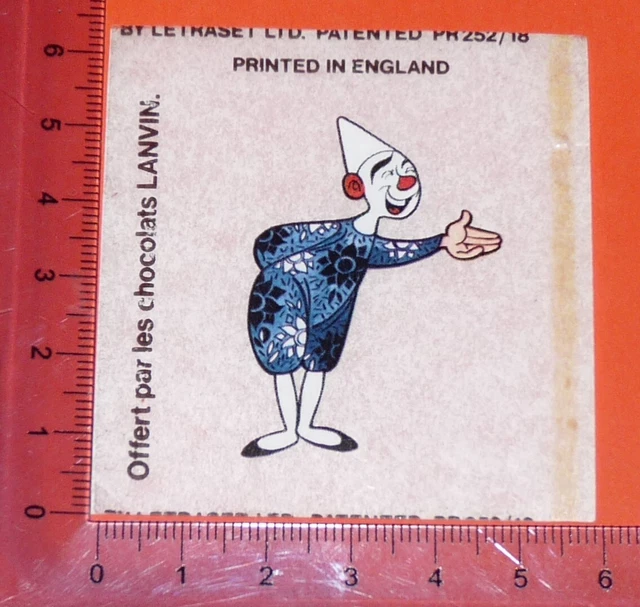 1977 Lanvin Chocolate Decal Decal For Circorama Circus Letterset