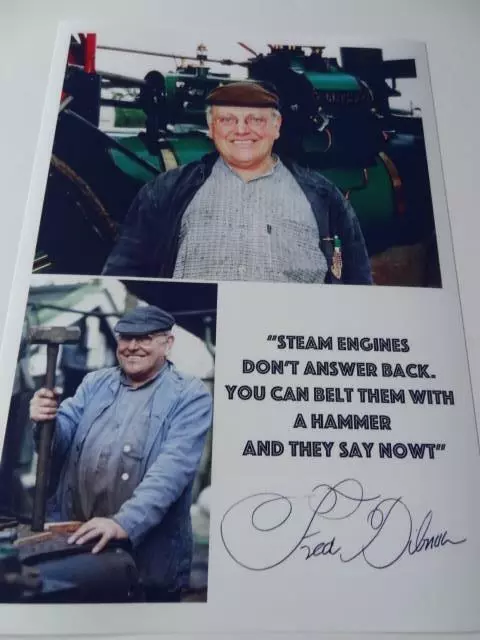 Steeplejack Tv Personality Fred Dibnah Signed Reprint Exclusive Hammer Pre-Print