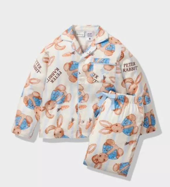 Peter Alexander Kids Peter Rabbit Bamboo Flannelette Long Pj Set Size 8 - BNWT