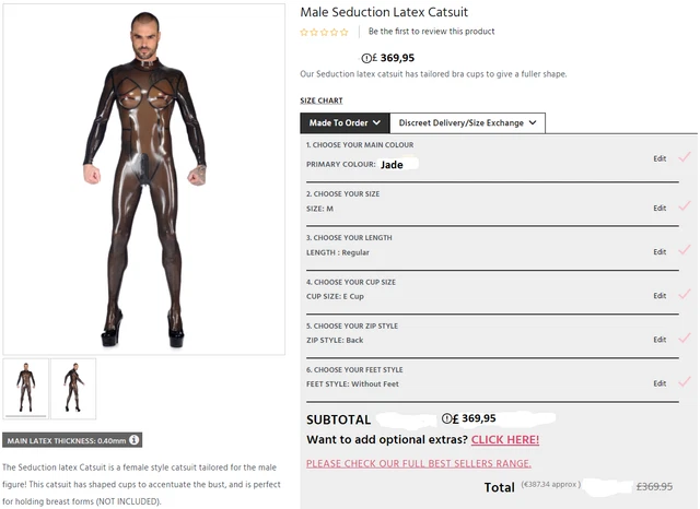 LIBIDEX LATEXA DEMASK latexcatsuit latexanzug latex bigboobs catsuit