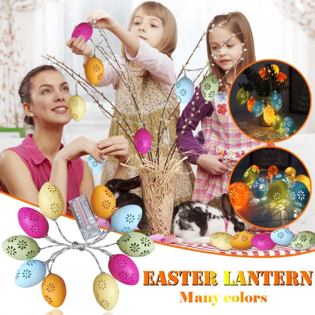 10/20/40 Easter Decor LED Light Party Decoration Easter Eggs Light Home Decor //