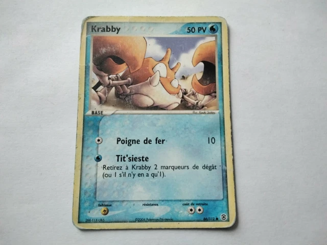 Carte Pokemon Française krabby 66/112 ex feu rouge et vert feuille
